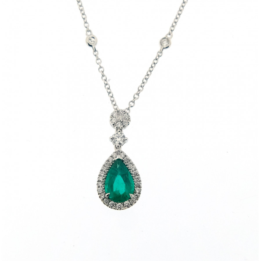 GioielleriaPivano Crivelli Collana Diamond Drop Smeraldo