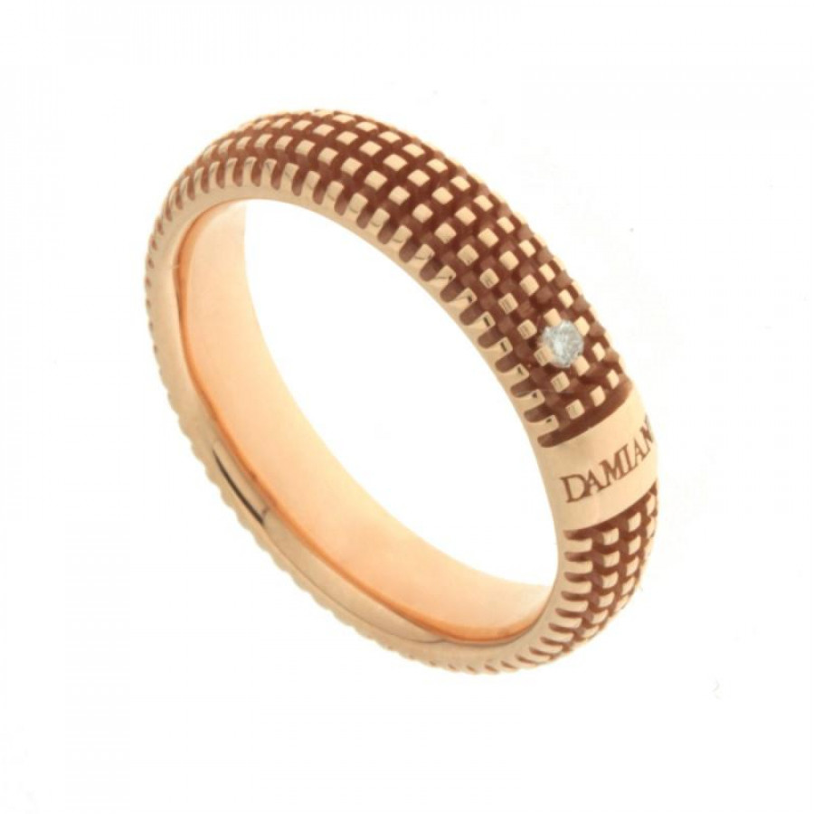 GioielleriaPivano Damiani Anello Metropolitan in oro rosa e diamanti