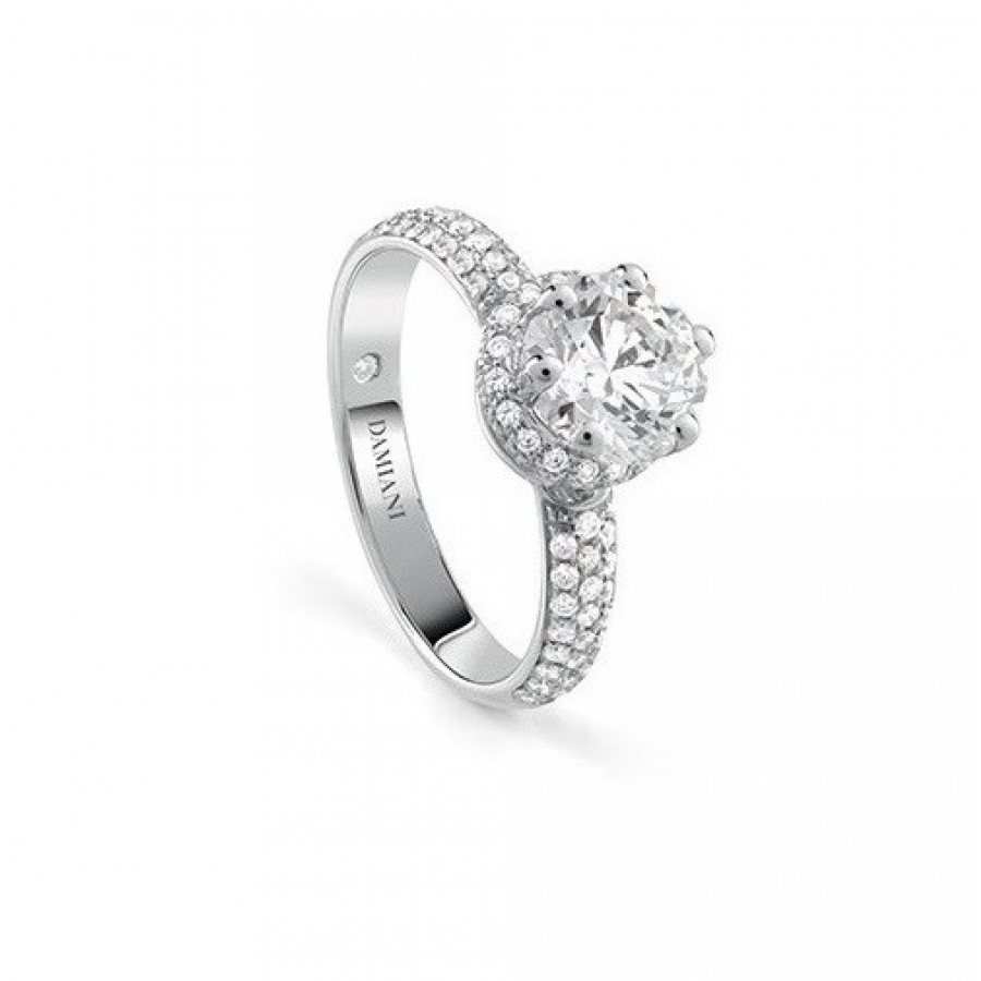 GioielleriaPivano Damiani Anello solitario Minou full pave 0 40 ct G Vs2