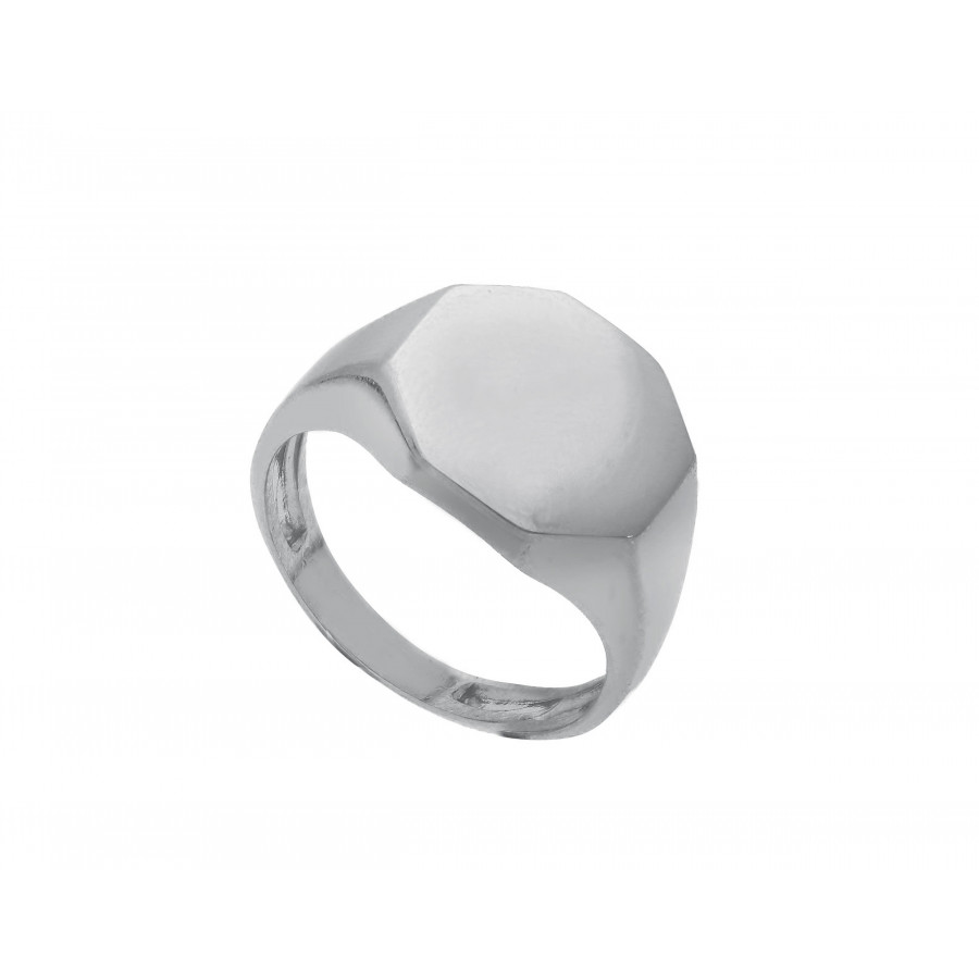 GioielleriaPivano Anello chevalier da uomo in oro bianco 5 90 g