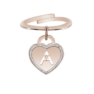 Anello in Ottone Rosè e Glitter