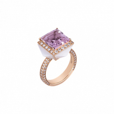 Anello Piazzetta in oro rosa 18kt