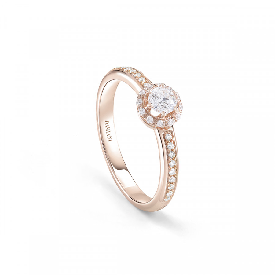 GioielleriaPivano Damiani Anello Minou in oro bianco acquamarina e diamanti