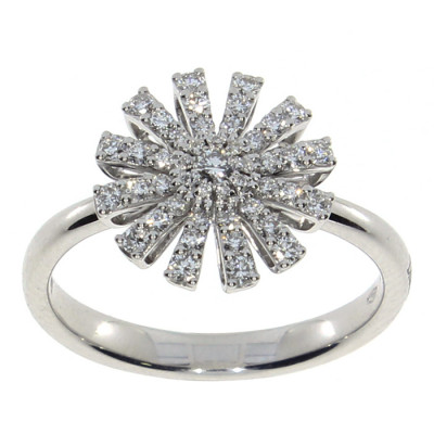 Anello Margherita in oro bianco e diamanti