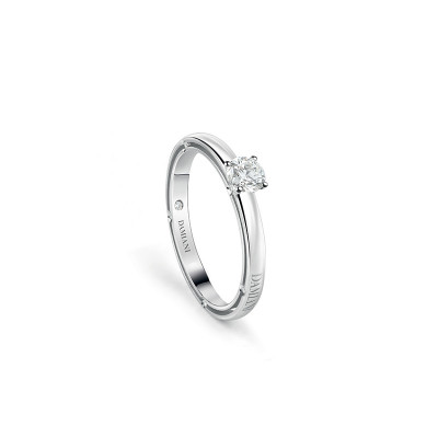 Anello di fidanzamento D.Side oro bianco e diamante 0,16 ct.