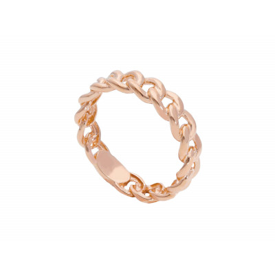 Anello in oro rosa maglia catena grumetta 4 g