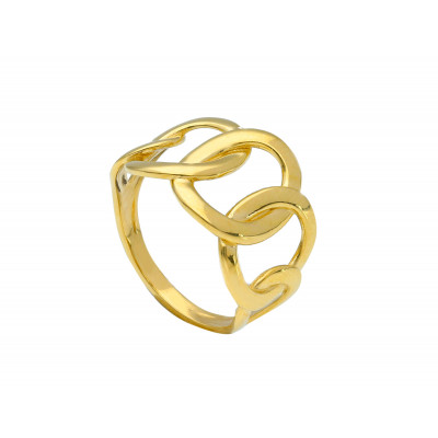 Anello in oro giallo maglia catena grumetta 4 g