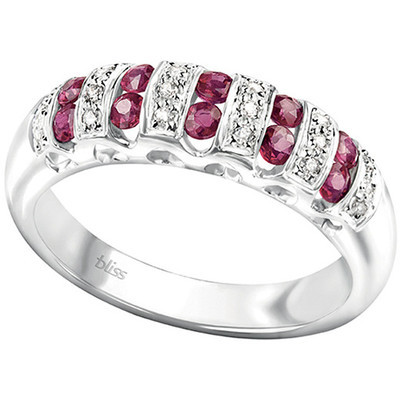 Anello Cabaret oro bianco e rubini