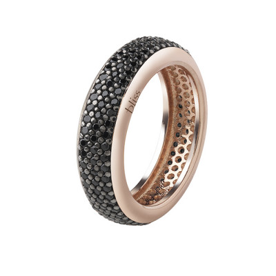 Veretta argento rosè cubic zirconia neri