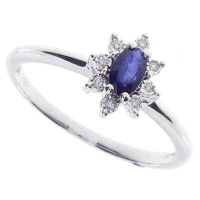 Anello Rugiada Colors brillante e zaffiro