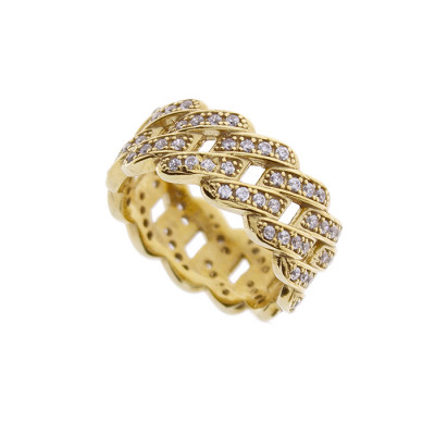 Anello argento gold cubic zirconia