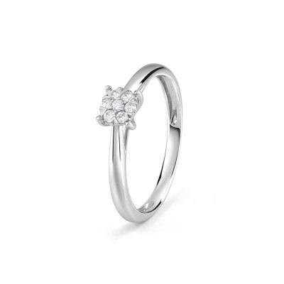 Anello Caresse in oro bianco con diamanti 0,10 ct