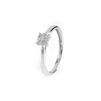 Anello Caresse in oro bianco con diamanti 0,15 ct