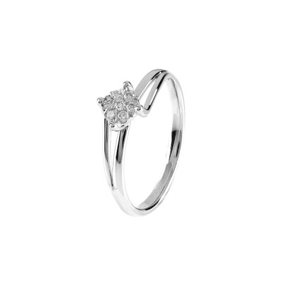 Anello Caresse in oro bianco con diamanti 0,15 ct