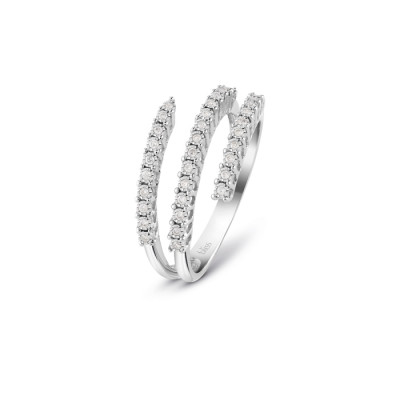 Anello Rugiada in oro bianco con diamanti