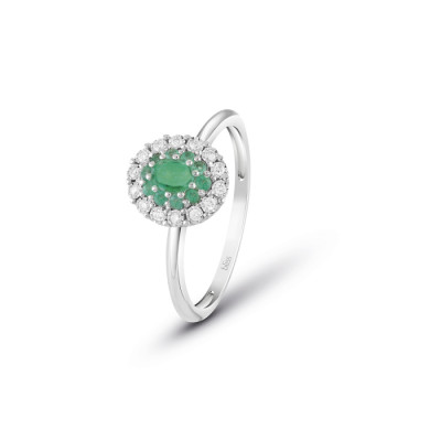 Anello Prestige brillanti e smeraldi