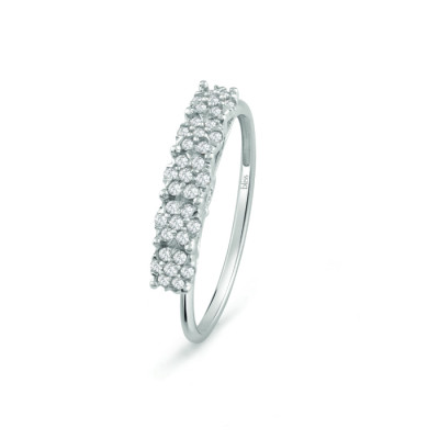 Anello Caresse in oro bianco con diamanti 0,18 ct.