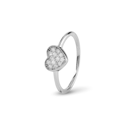 Anello Dream Cuore in oro bianco e diamante ct. 0.12