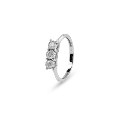 Anello Trilogy Lumina in Oro Bianco e Diamanti