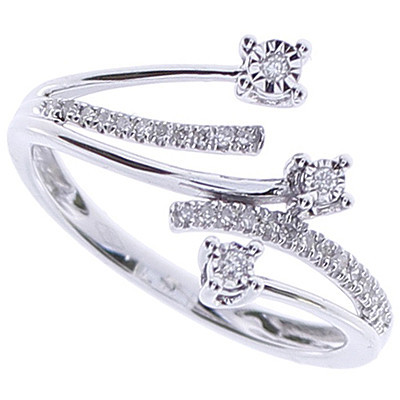 Anello Rugiada in oro bianco con diamanti