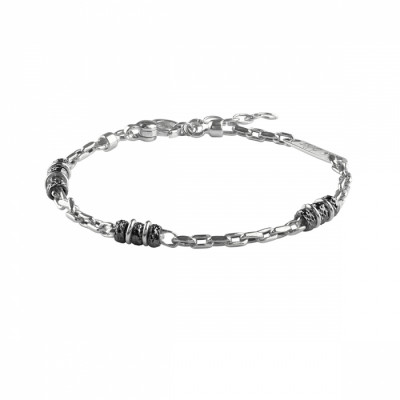 Bracciale Silver Stone in argento con diamanti