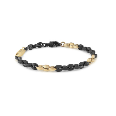 Bracciale Premiere in acciaio nero e gold