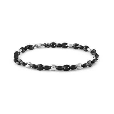 Bracciale Premiere in acciaio nero e silver