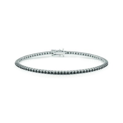 Bracciale Tennis in oro bianco e diamanti black