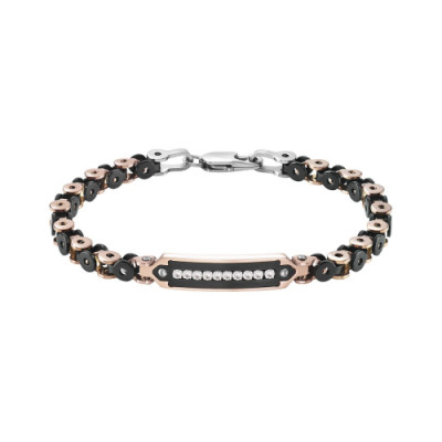 Bracciale in Acciaio Admiral con dettagli rosè e black