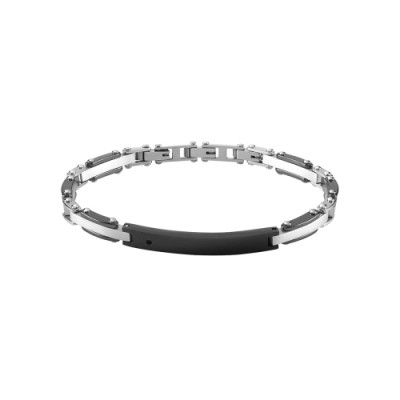 Bracciale Admiral in acciaio black e grigio