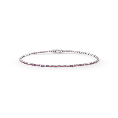 Bracciale Marron Glace tennis in oro bianco e rubini 0,9 ct.