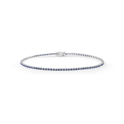 Bracciale Marron Glace tennis in oro bianco e zaffiri 0,9 ct. G Si