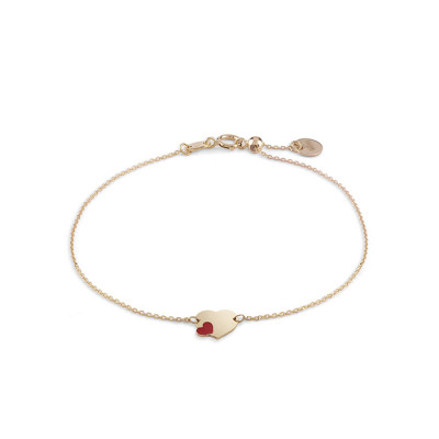 Bracciale My Baby Cuore oro giallo e smalto