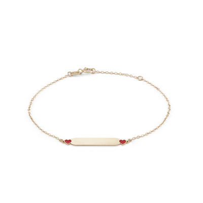 Bracciale My Baby Cuori oro giallo e smalto