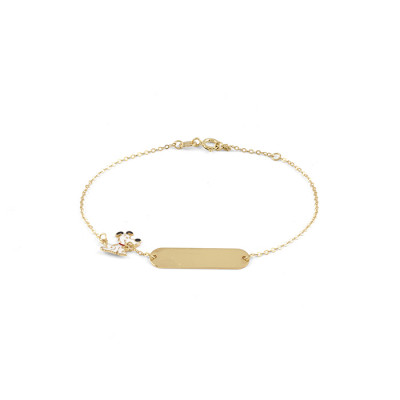 Bracciale My Baby Cane oro giallo e smalto