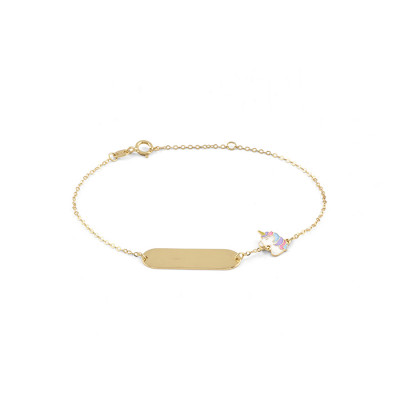 Bracciale My Baby Unicorno oro giallo e smalto