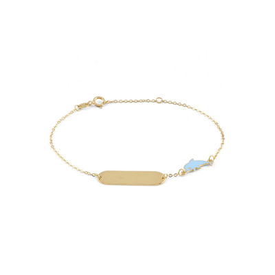 Bracciale My Baby Delfino oro giallo e smalto