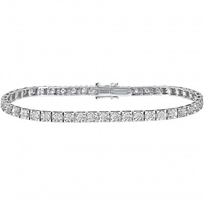 Bracciale tennis Rugiada in oro bianco con diamanti 