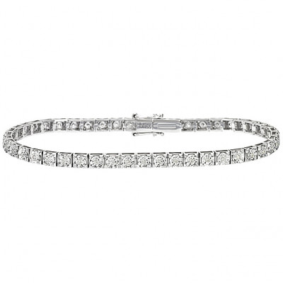 Bracciale tennis Rugiada in oro bianco con brillanti