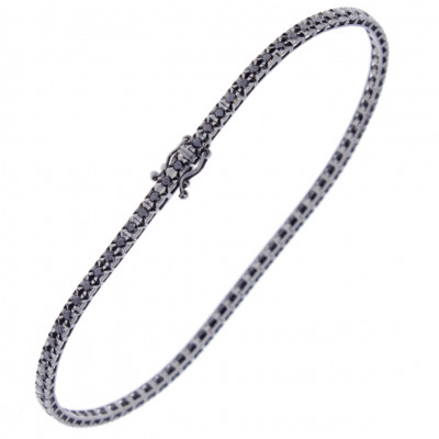 Bracciale Stella tennis in oro bianco con diamanti black 0,5 ct.