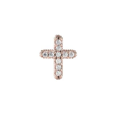 Charm #mywords Croce Argento Rosa