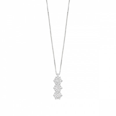 Collana Caresse in oro bianco con diamanti