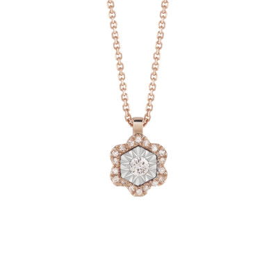 Collana Rugiada in oro rosa con diamanti