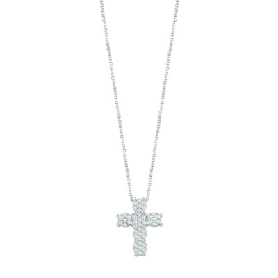 Collierino Caresse Croce con diamanti 0,21 ct.