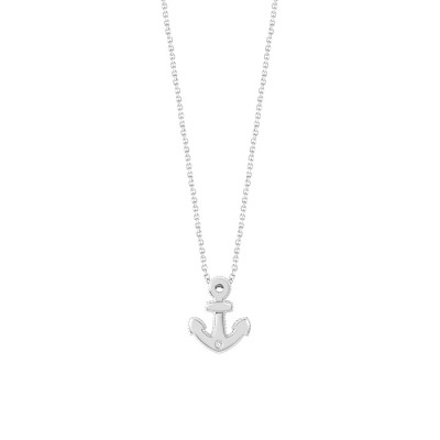 Collana Joy oro bianco con diamante Ancora
