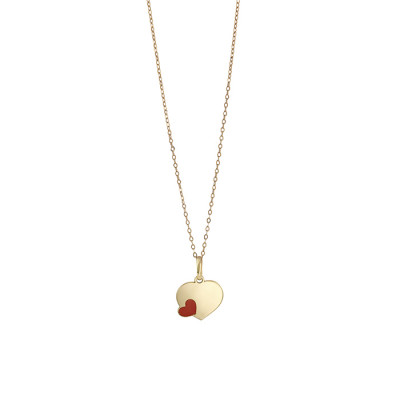 Collana My Baby Cuore oro giallo e smalto