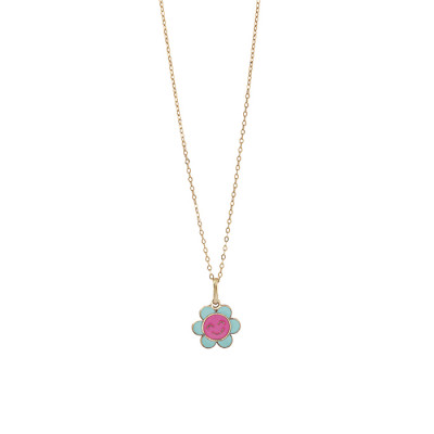 Collana My Baby Fiore oro giallo e smalto