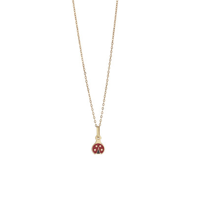 Collana My Baby Coccinella oro giallo e smalto