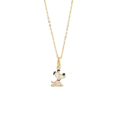 Collana My Baby Cane oro giallo e smalto