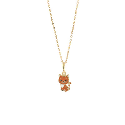 Collana My Baby Gatto oro giallo e smalto